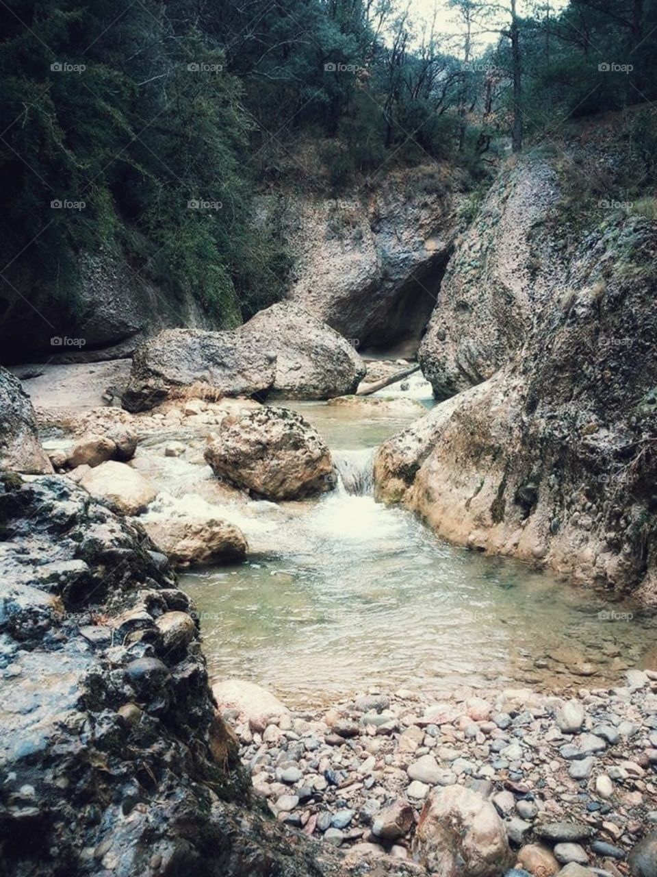 rock, river