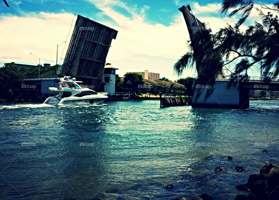 Drawbridge on the intracoastal waterways