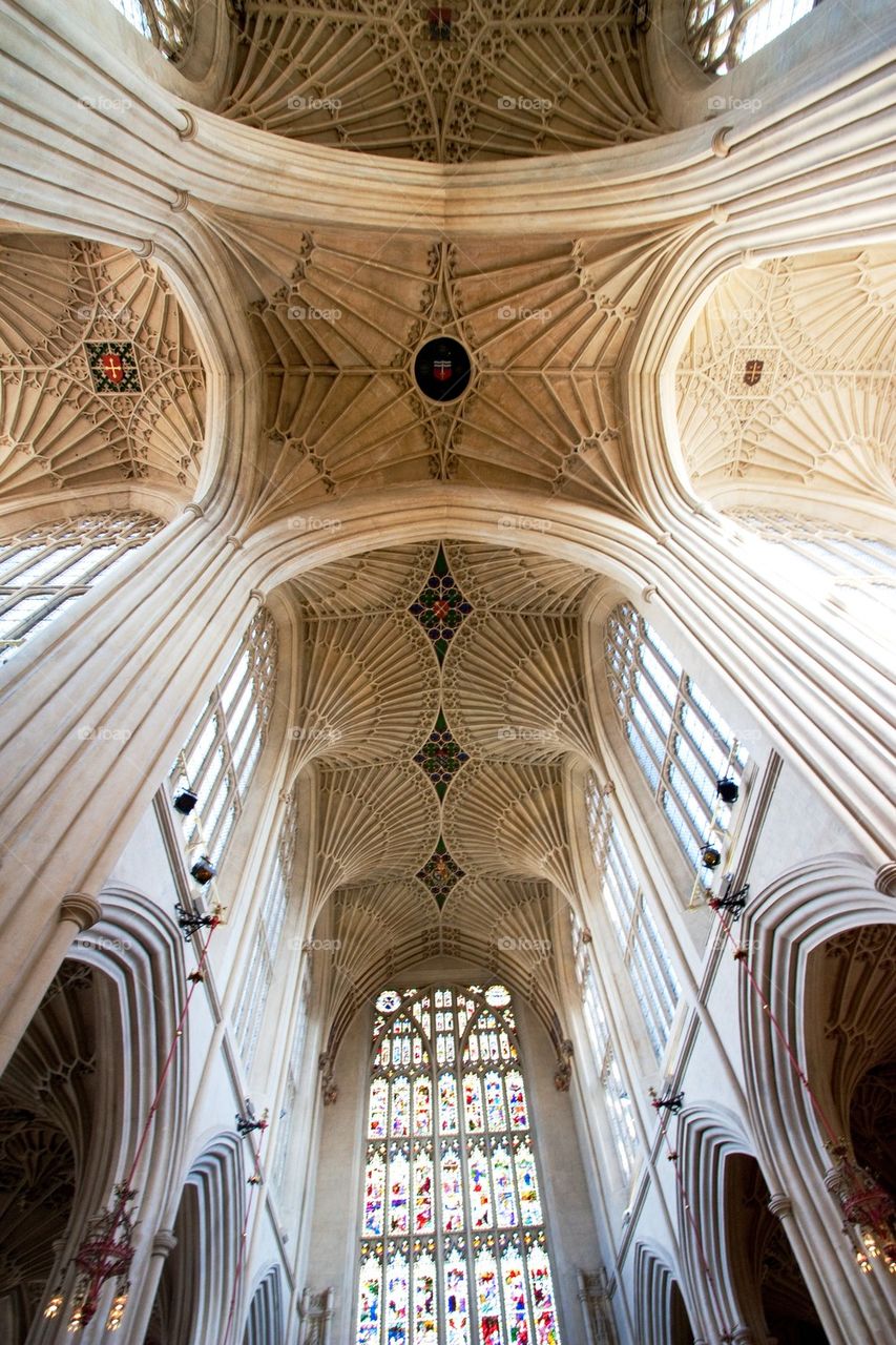 Low angle view of bath abbey