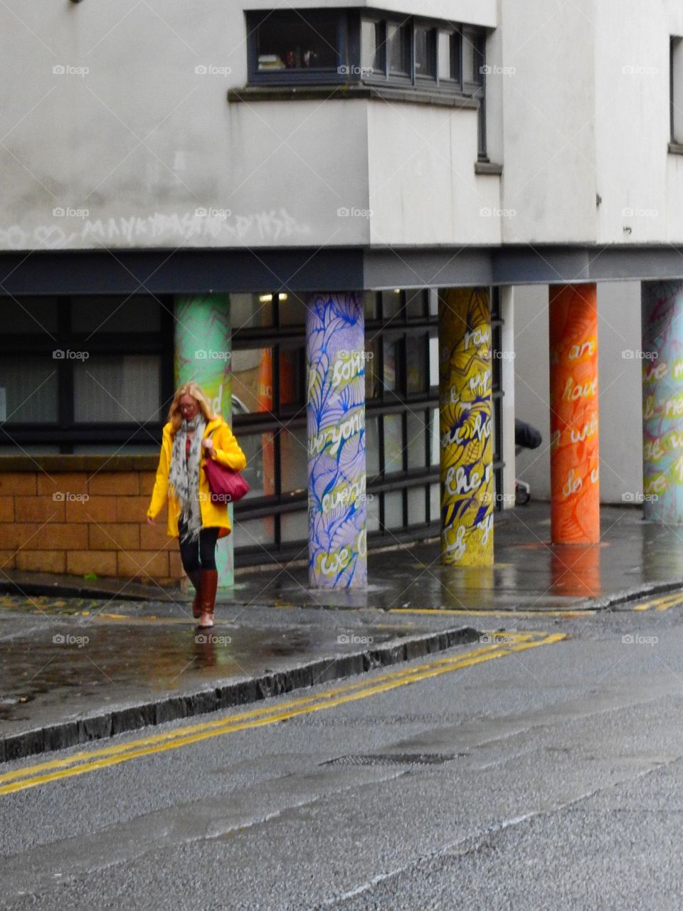 Colorful pillars in Edinburgh 