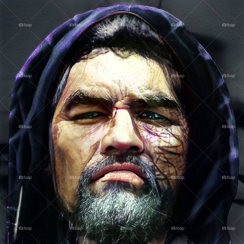 Close-up portrait of imaginary man