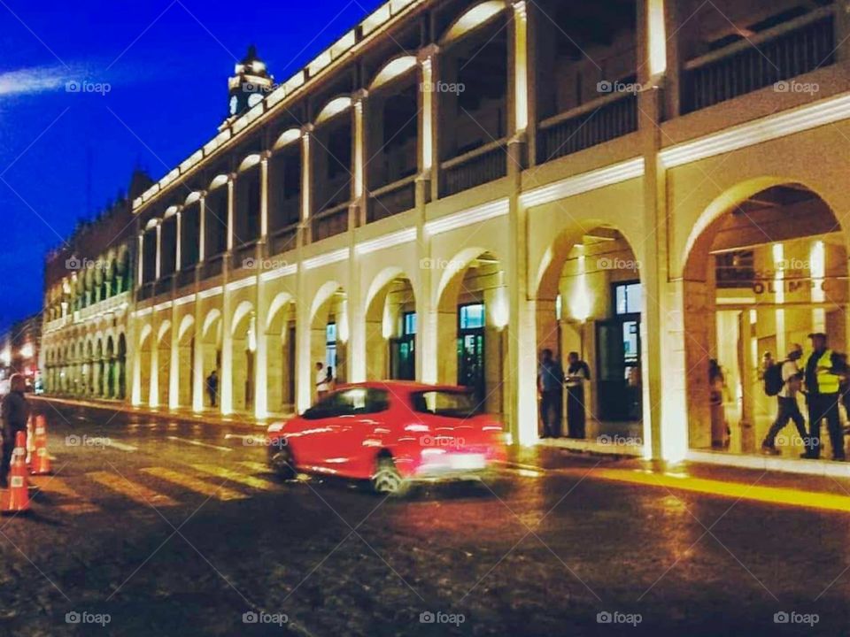 Buildings illuminated at night in the City Center