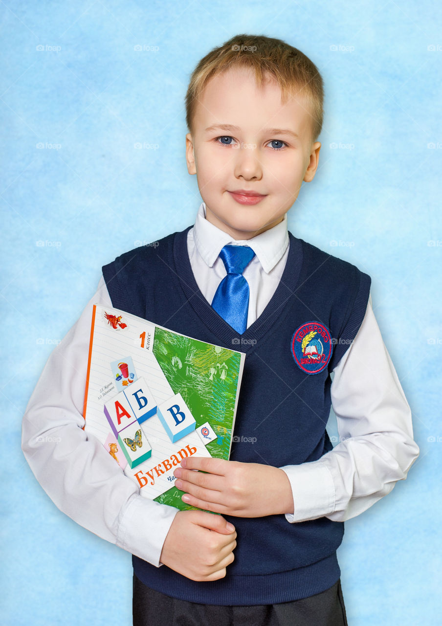 Pupil, school, grade 1, photo of a boy