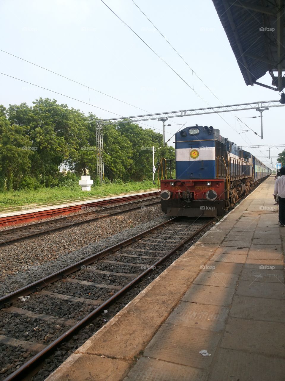 train running towards station