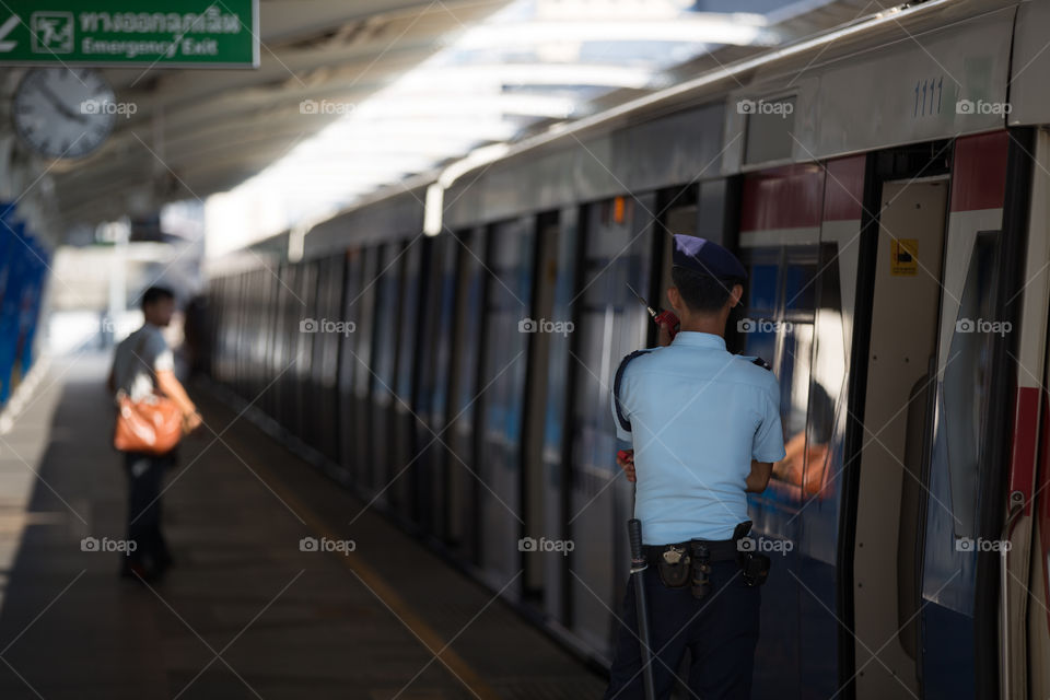 Security at BTS public train station 