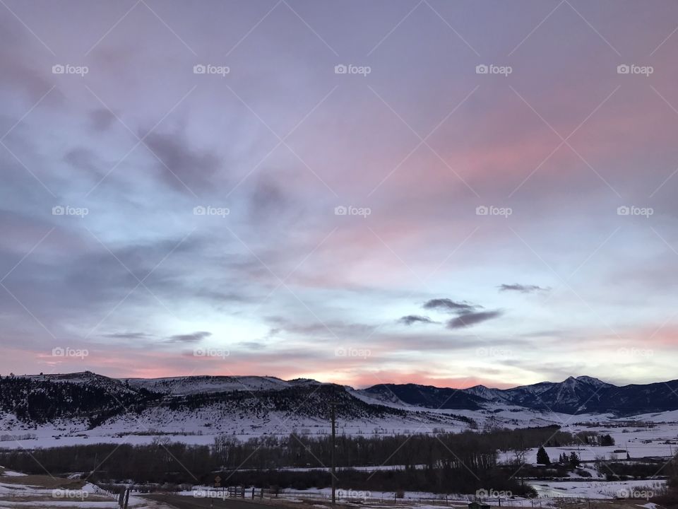 Cotton candy colored sky in Montana. 
