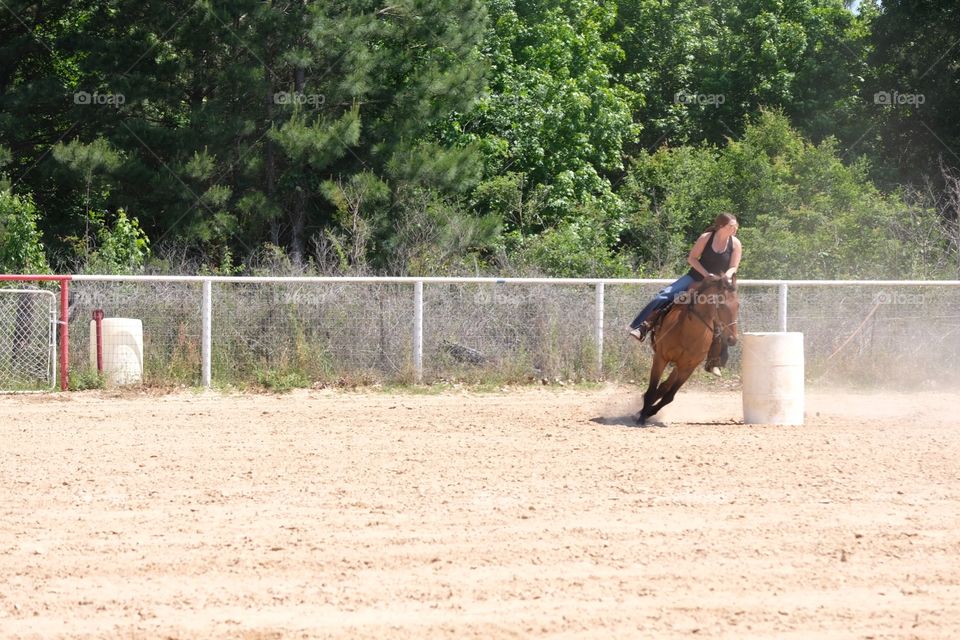 Horse Barrel Racing Rodeo