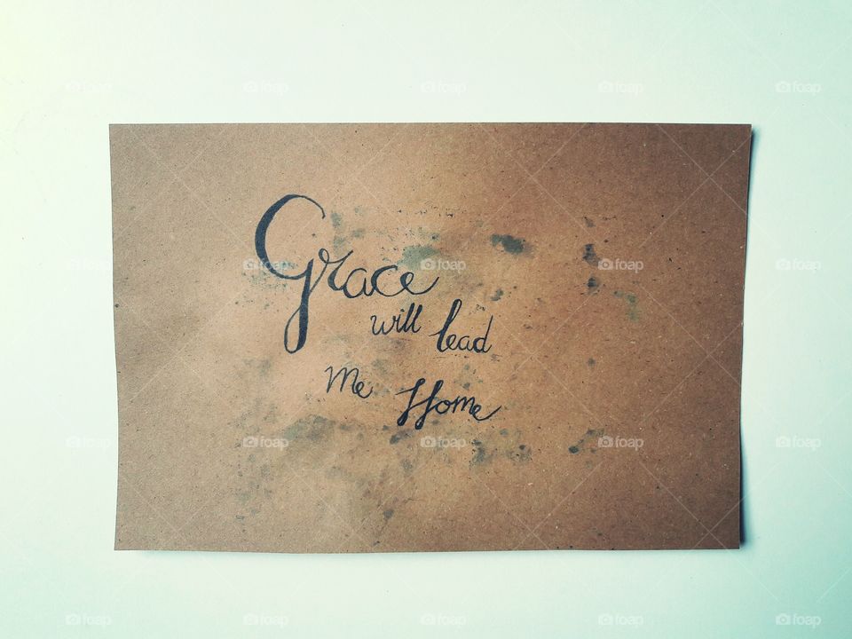 handmade hand lettered card grace vintage ink