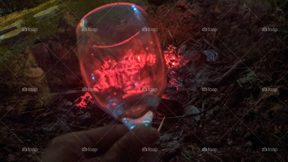 glass in front fire