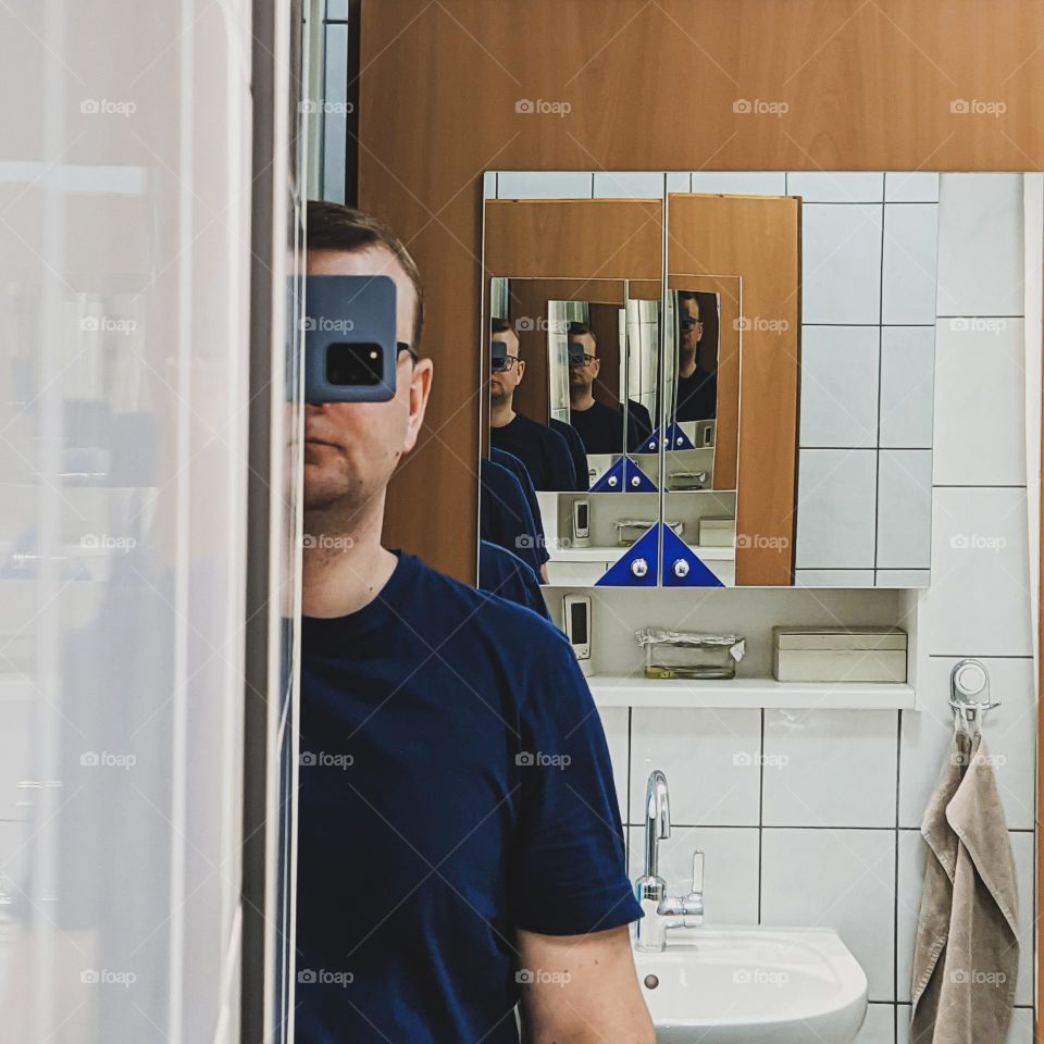 reflection in the mirror