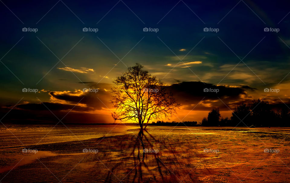 sunset at tanjung beach