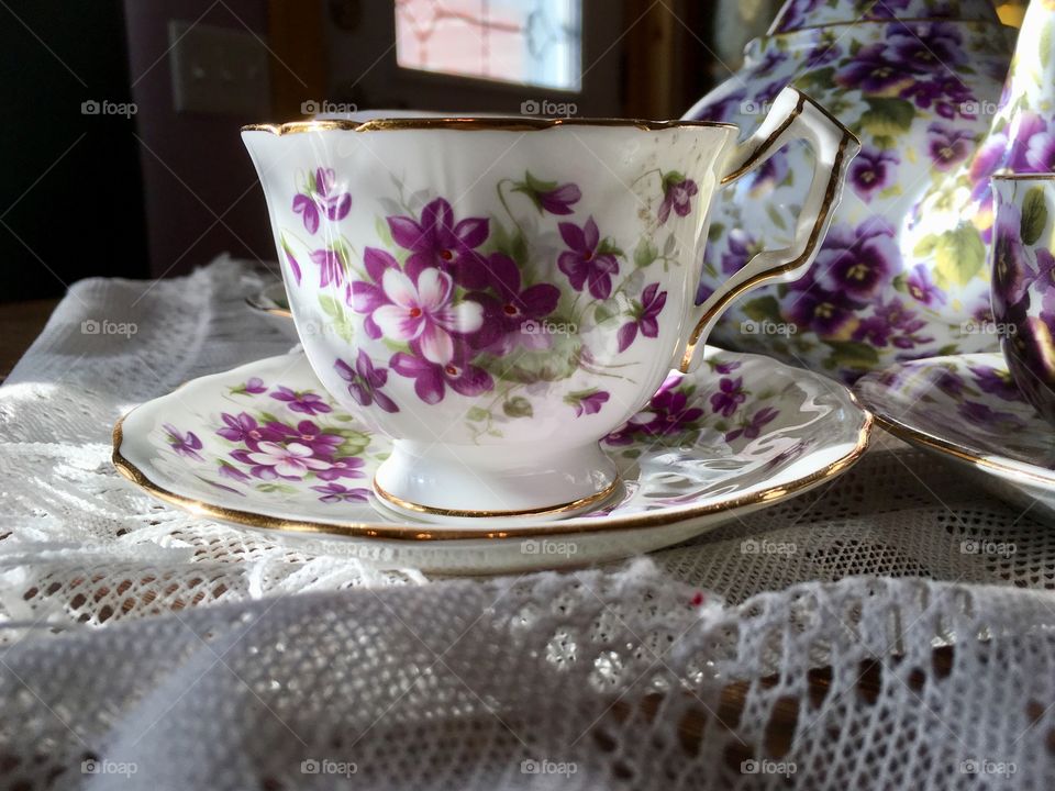 Violet tea cup 
