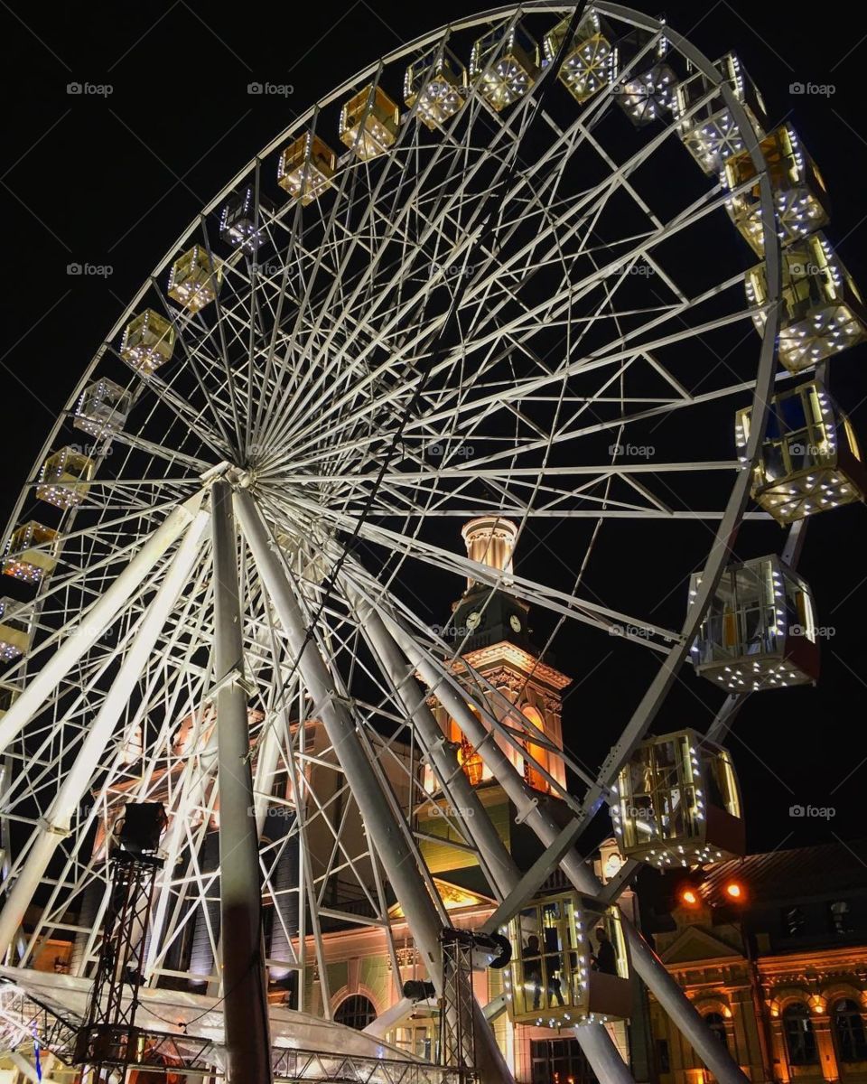 Giant Ferris wheel "Kiev eye" in Kiev Central Park