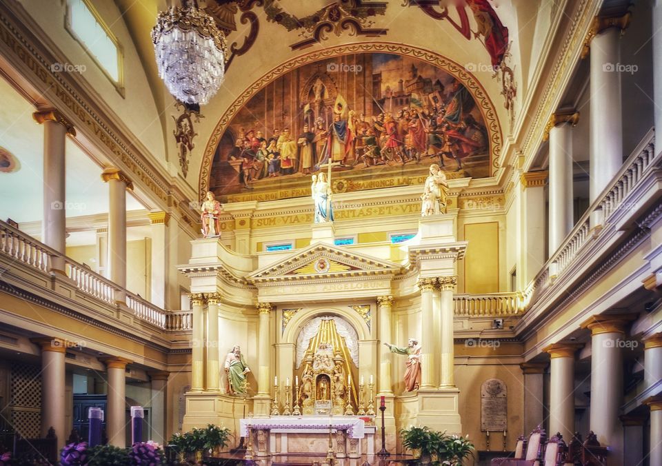 Altar of the St Louis Cathedral at Jackson Square, French Quarter, New Orleans, Louisiana, USA.