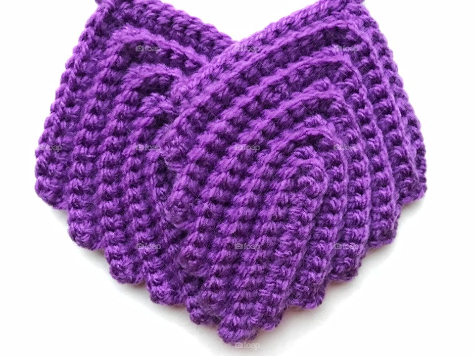 Close-up of purple knitted