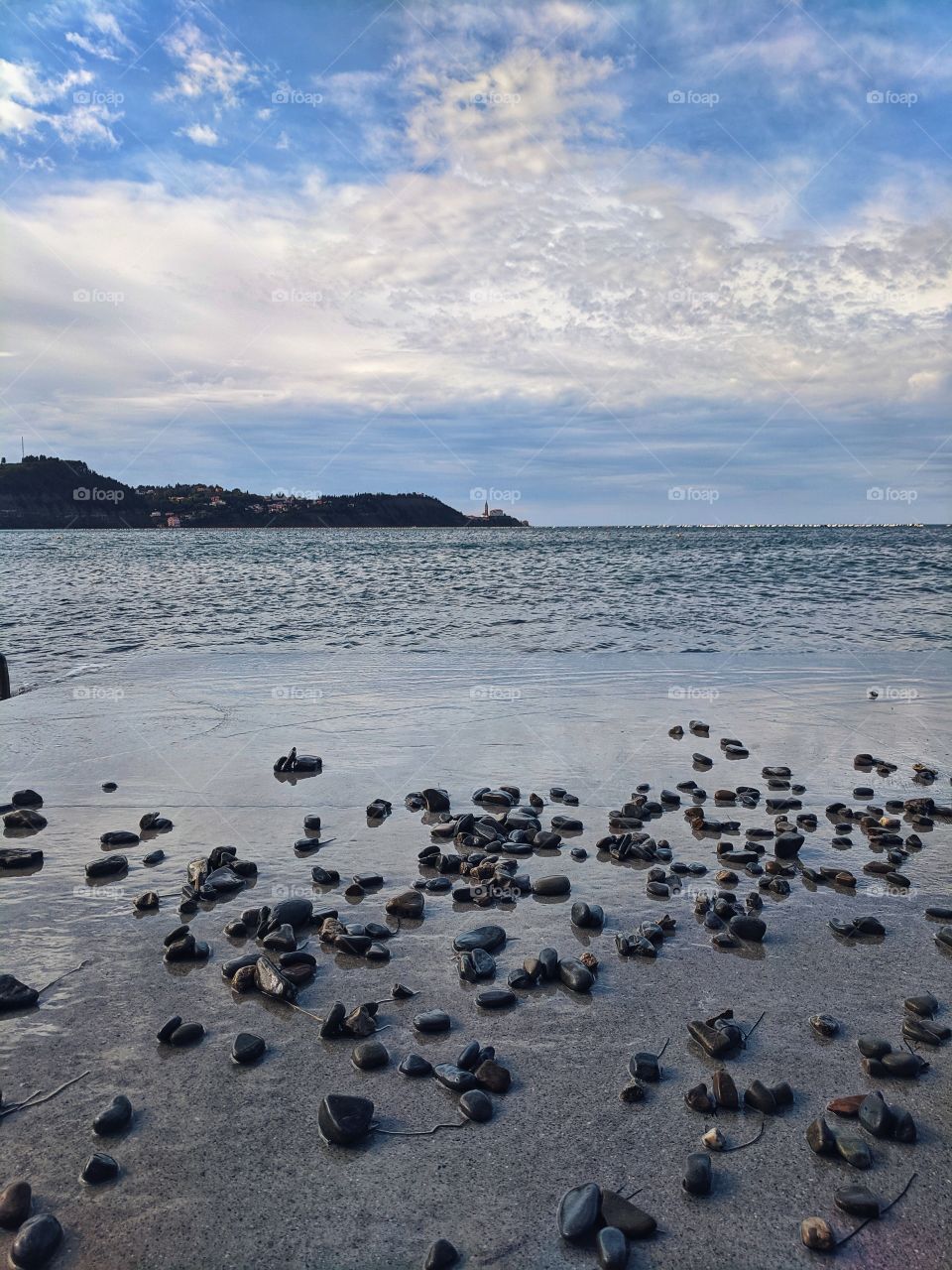 Scenic view of the adriatic coast seaside.