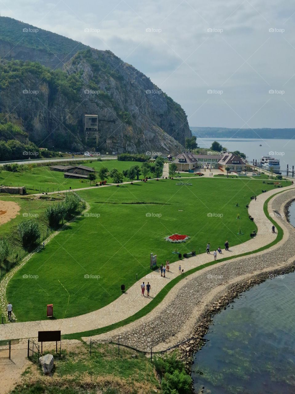 river and mountain landscape