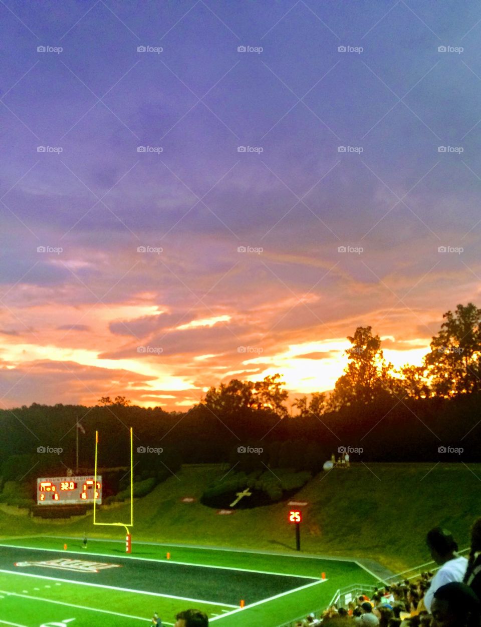Sunset in the end zone