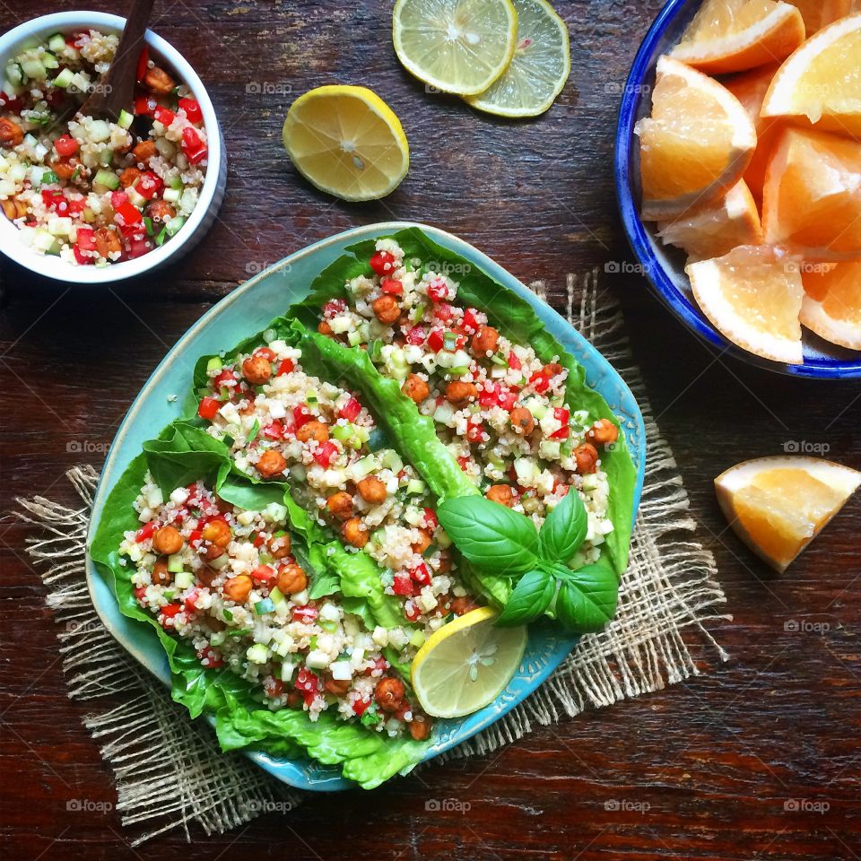 Quinoa lettuce wraps