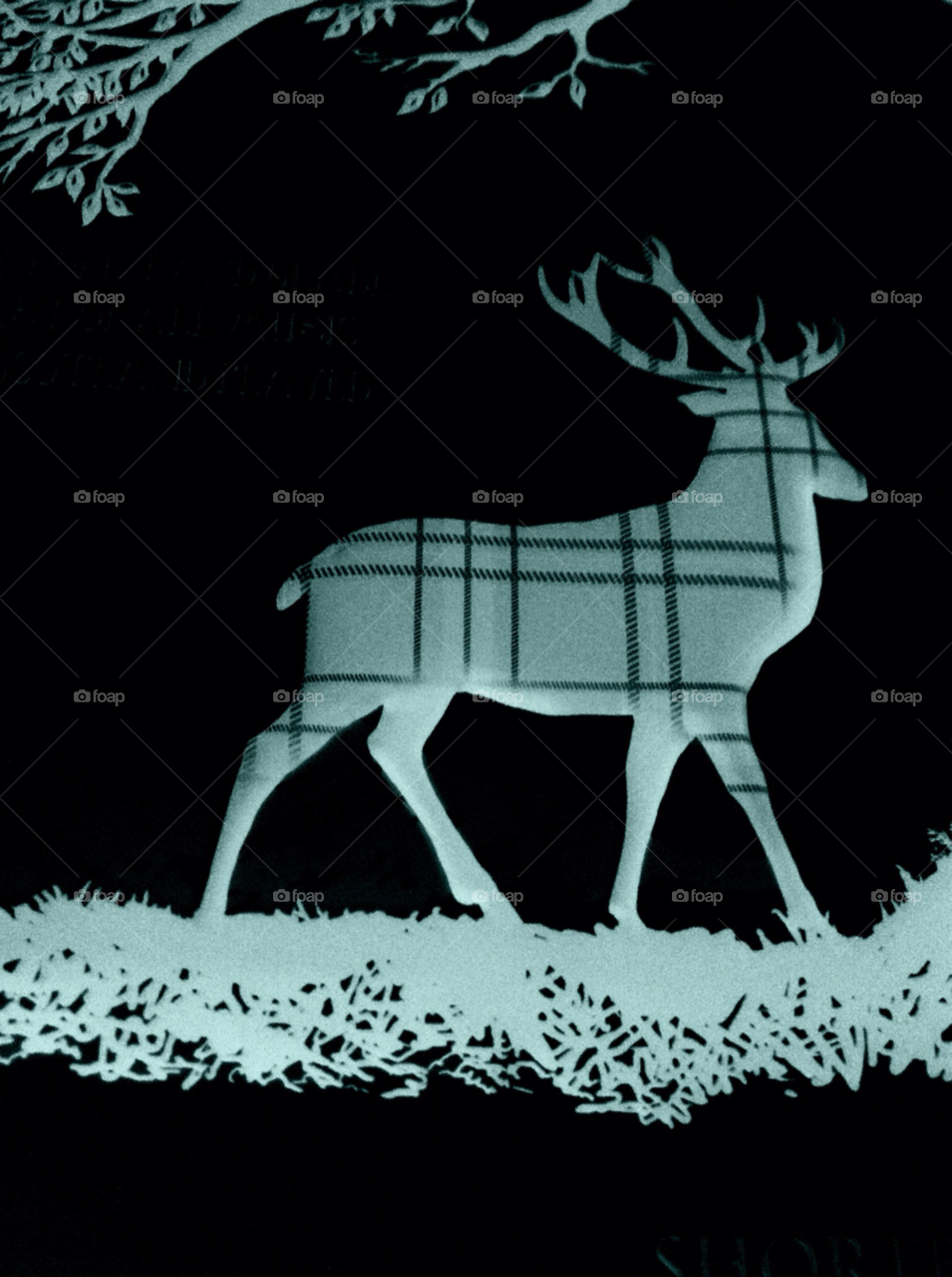 tartan stag antlers x-ray by quizknight