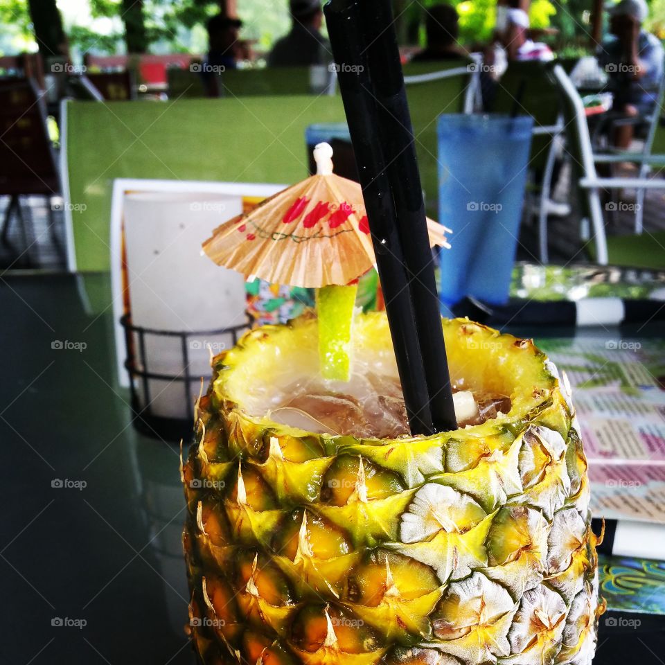 Bubbling Pineapple Mai Tai. July 4th 2015 with my mother at Tropics, Morgantown, WV