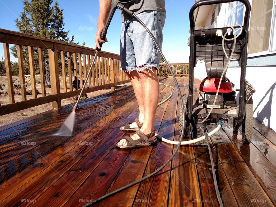 Power Washing the Porch Deck