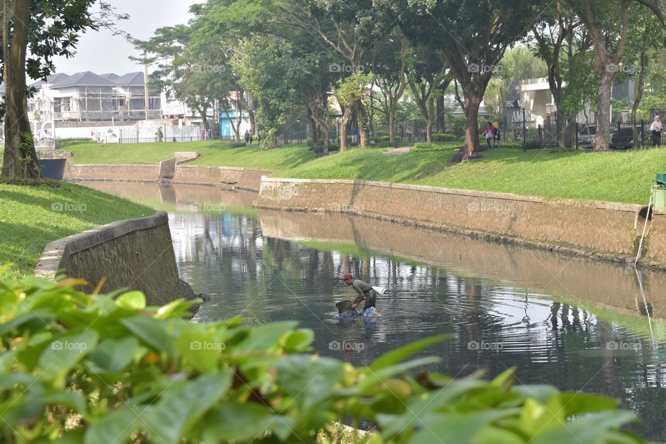 a green residential area in Bintaro Jaya City, Tangerang, West Java