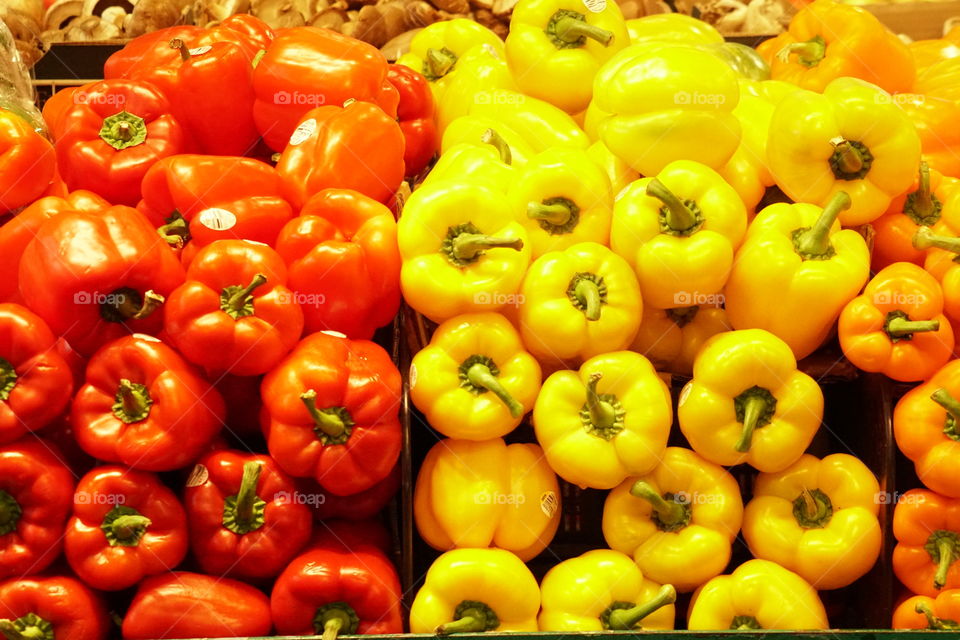 Red and yellow peppers