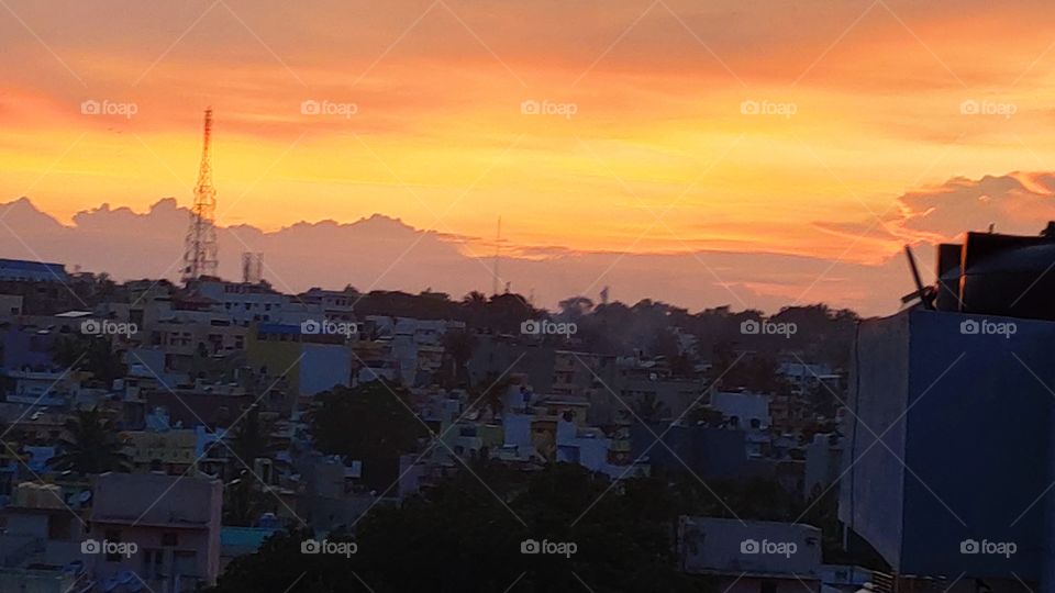 Stunning sunset has put the sky on fire