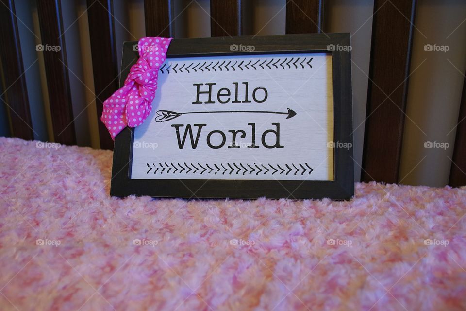 baby girl birth announcement with pink