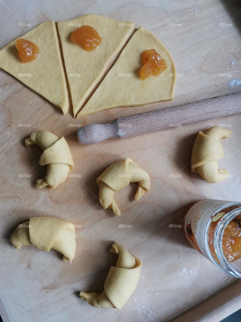 Baking croissants