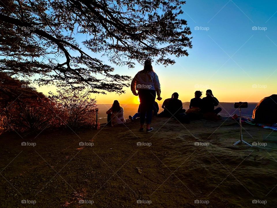 Around sunset, mountain peaks will sometimes glow red, orange, even purple, in a gorgeous display of alpine atmospherics