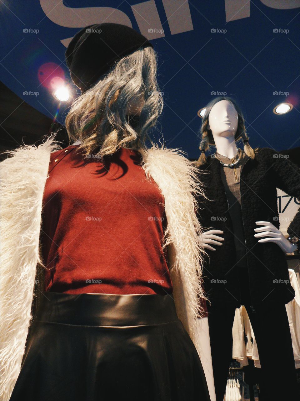 female mannequins in shop