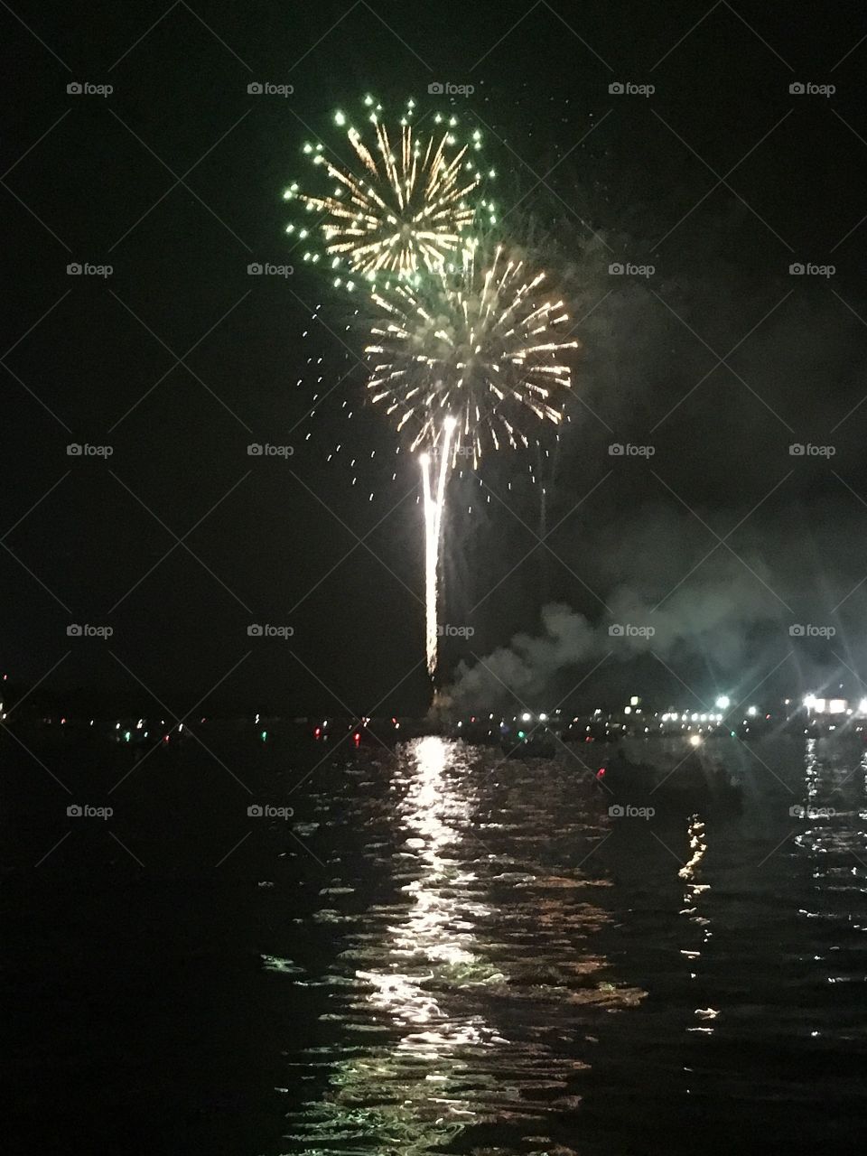 Fireworks over the lake 