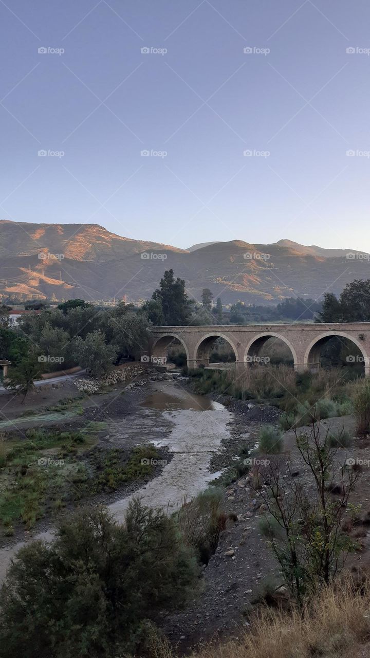 Bridge with mountain view