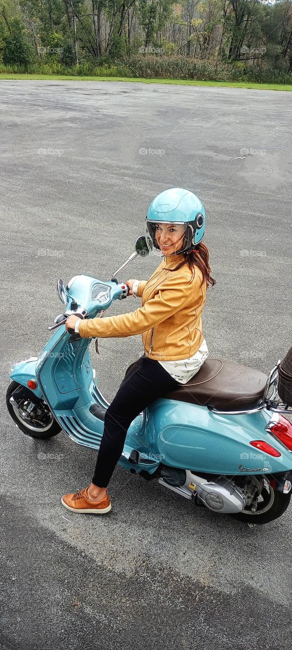 Beauty on a Blue Bike