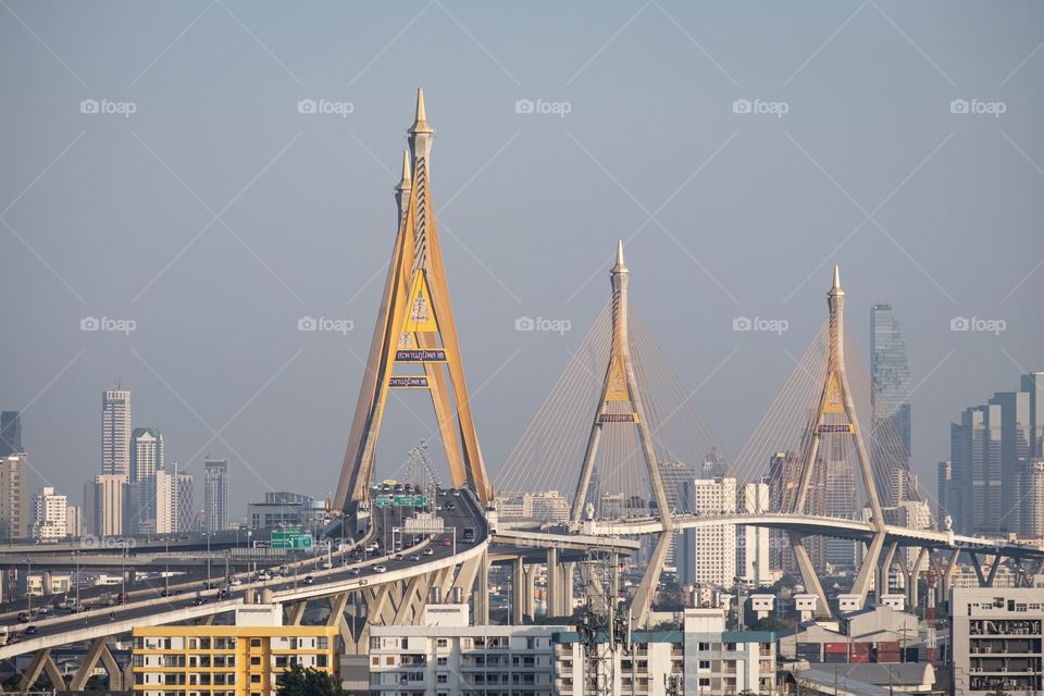 Beautiful landmark bridge in Bangkok Thailand 