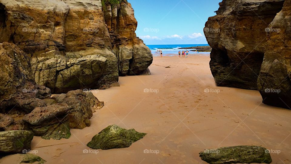 Rocky beach at Cantabria, Spain 