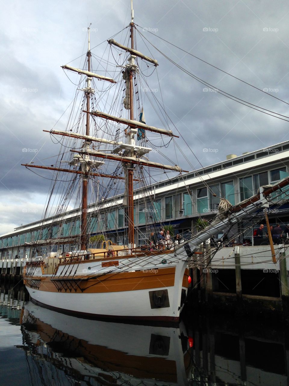 Old Sailing boat moored at Constitution Dock Hobart, Tasmania 