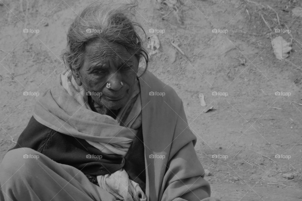 Close-up of a senior indian woman