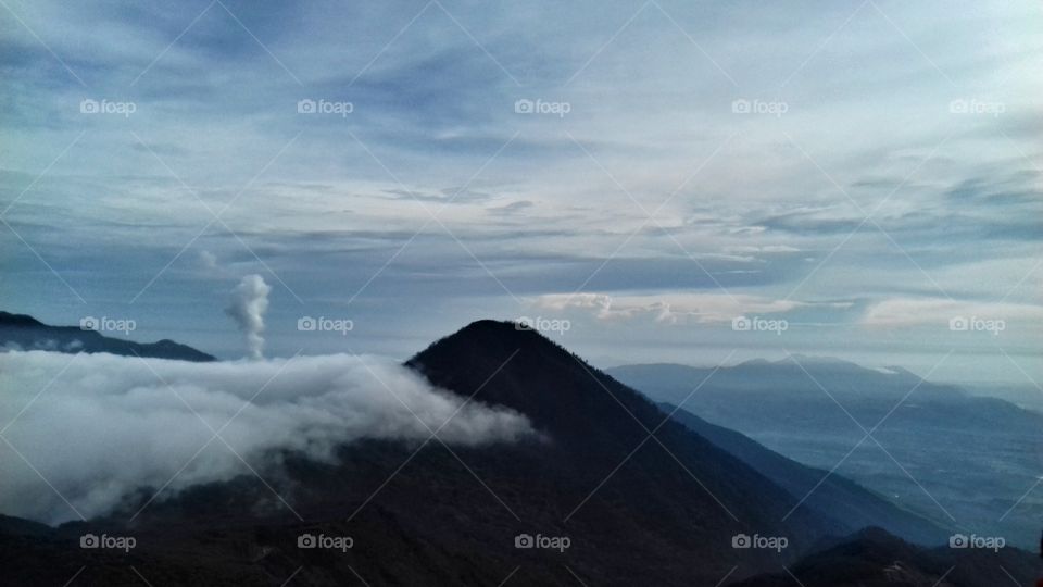 the top of Mount Ciremai