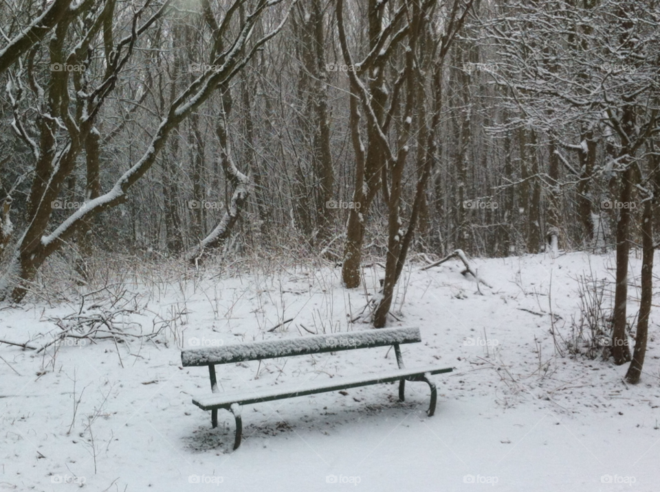 snow park bank bench by duncan070