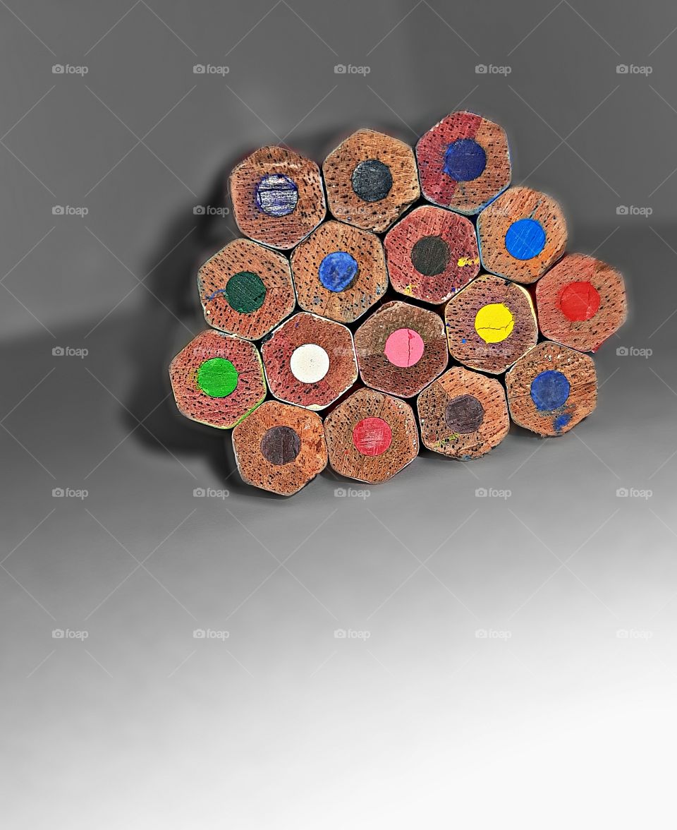 Colourfull colour pencils bundle