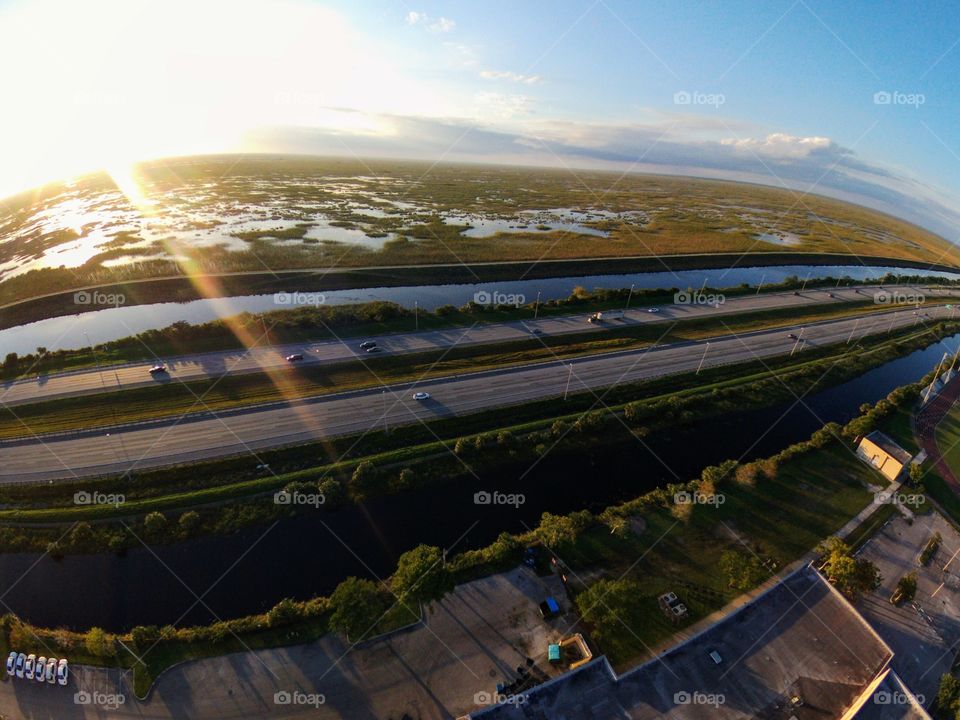 Sunset over the Everglades.