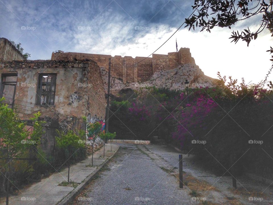 Quieter side of the Acropolis wall