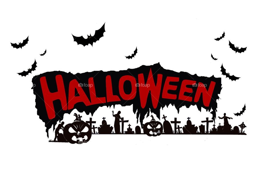 Halloween logo with hunted place