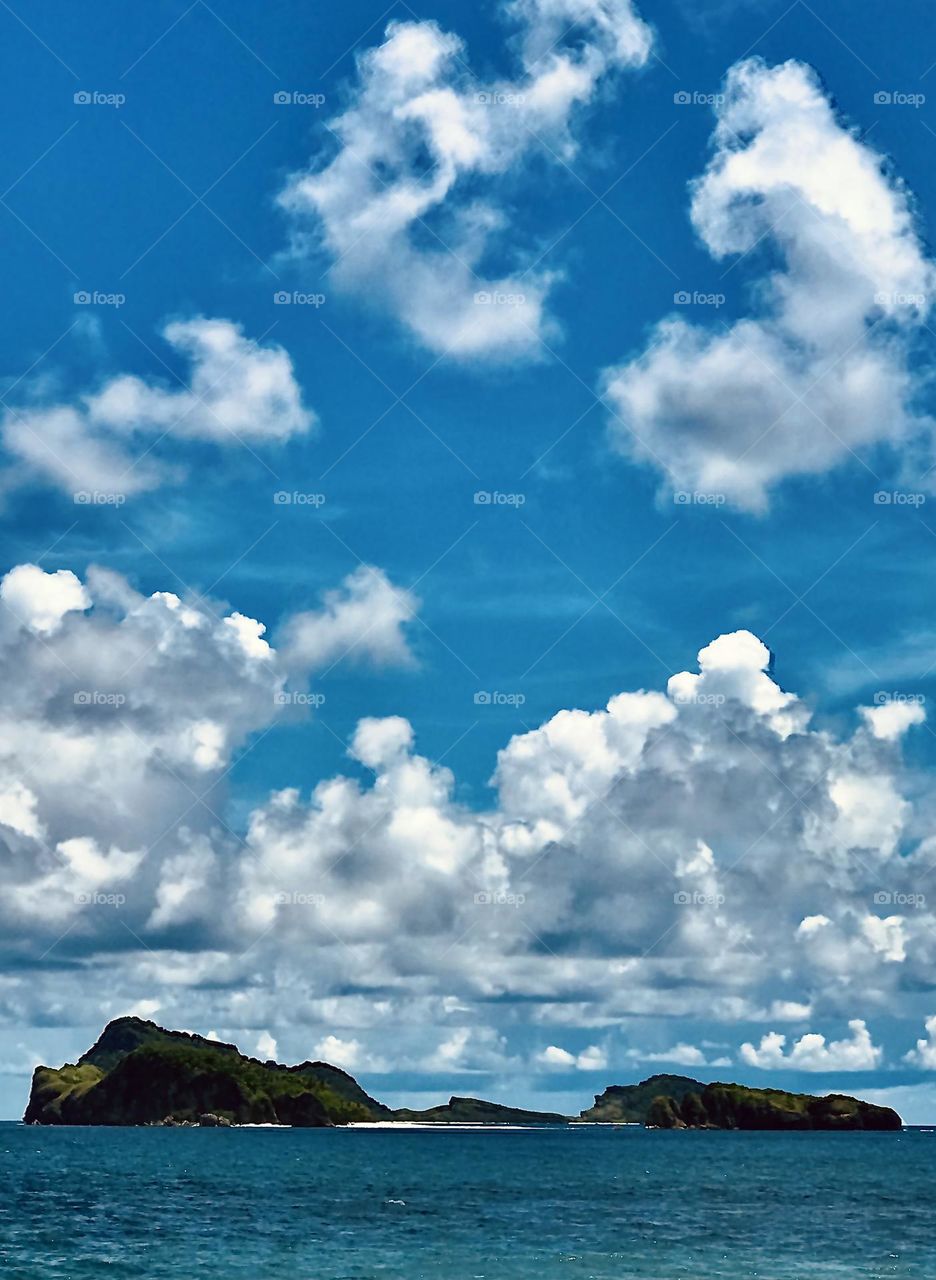 Island hopping on a fine, sultry day. 