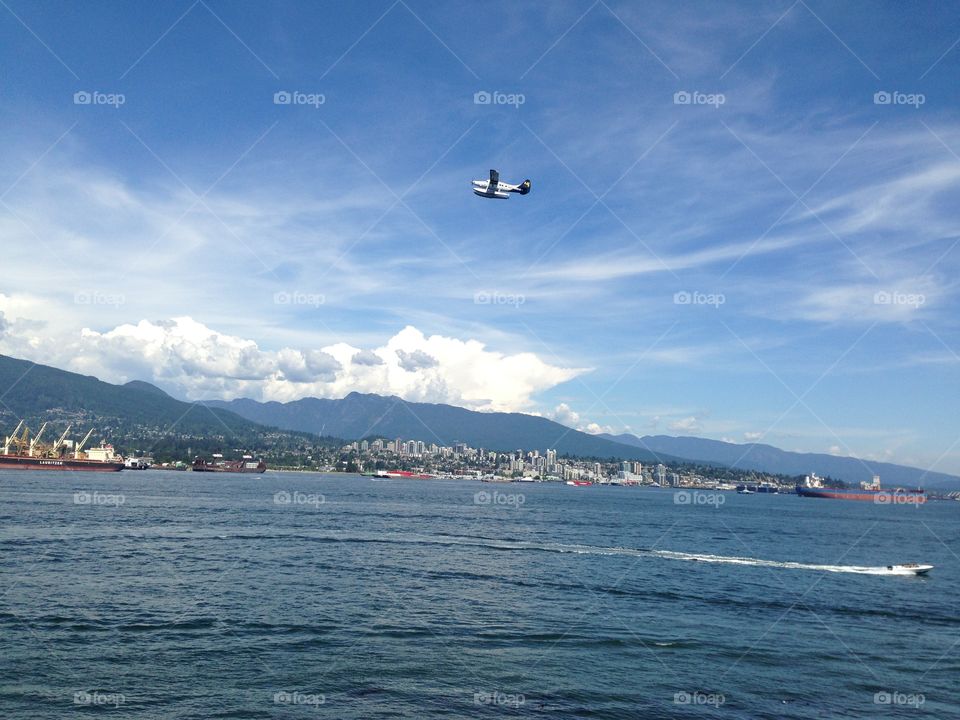 Airplane seascape