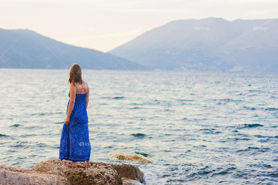 Woman on seacoast