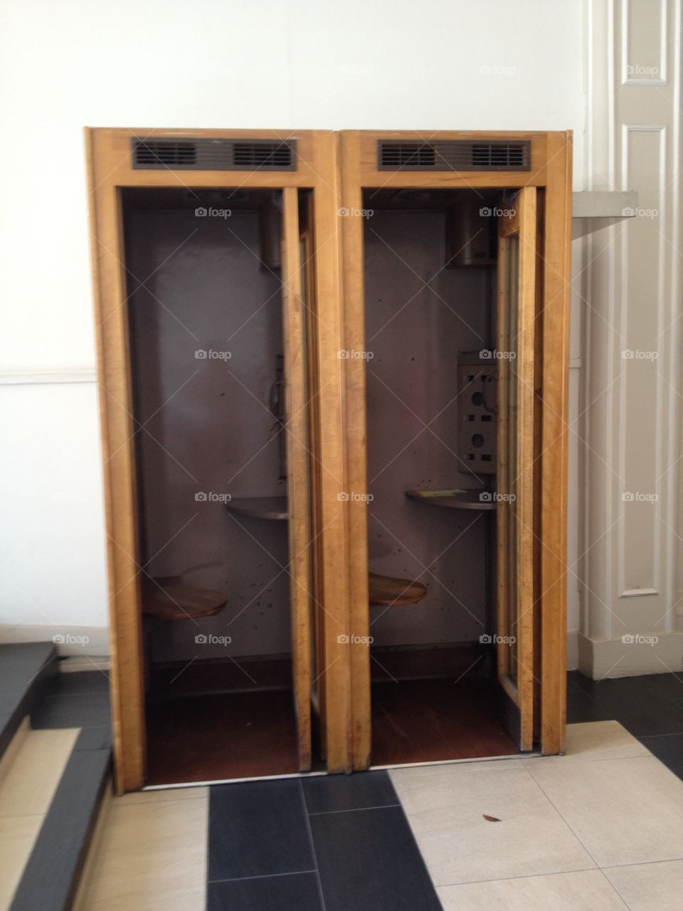 Phone booth empty